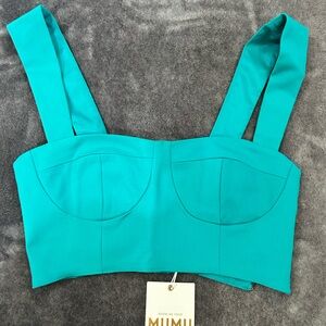 Show me your Mumu -Turquoise Crop Top